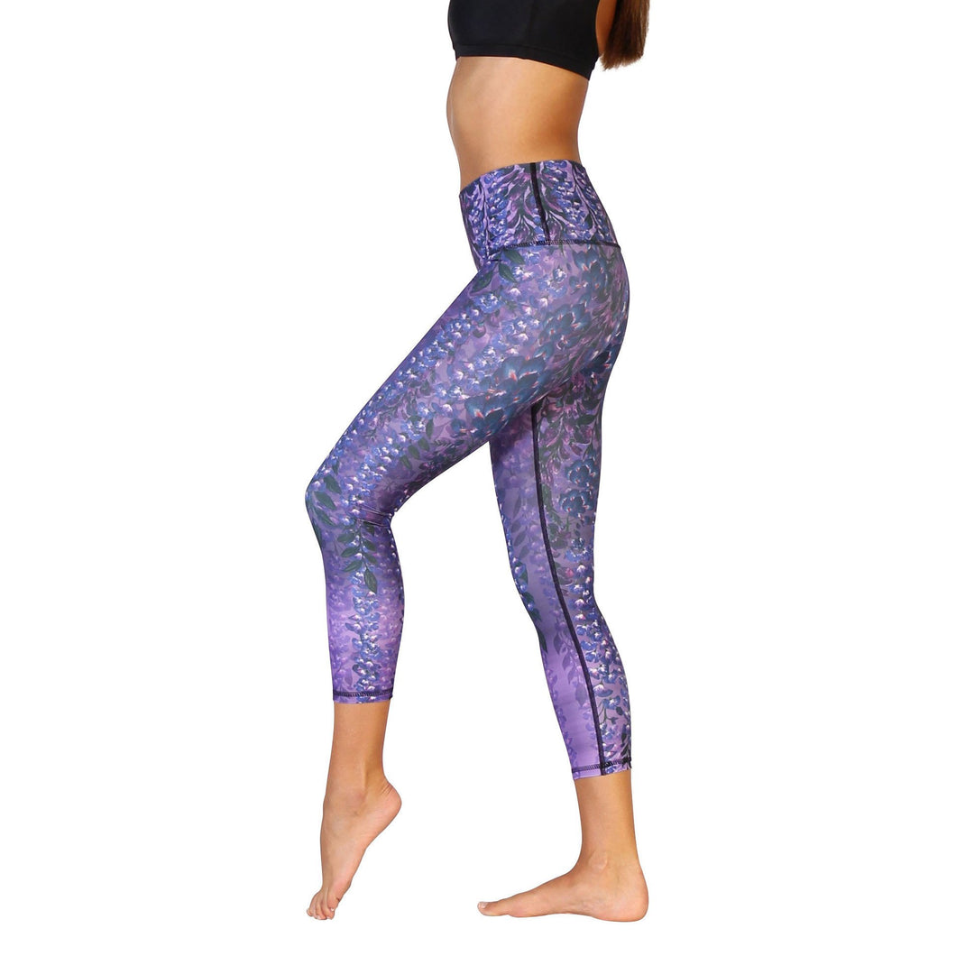 Leggings - Wistful Wisteria Yoga Crops (Wholesale)